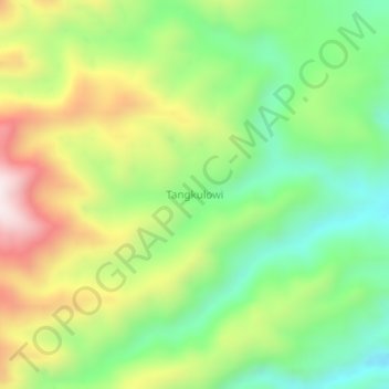 Topografisk kort Tangkulowi, højde, terræn