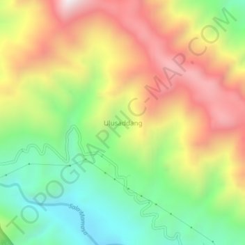 Topografisk kort Ulusaddang, højde, terræn