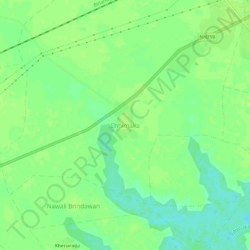 Topografisk kort Chhimaka, højde, terræn