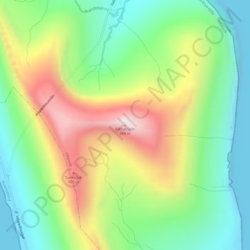 Topografisk kort Filthatturin, højde, terræn