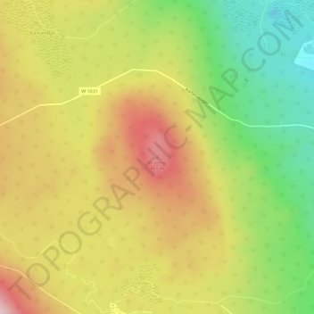 Topografisk kort Risberg, højde, terræn