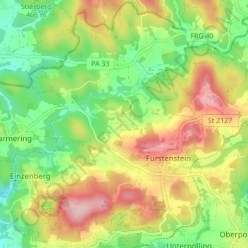 Topografisk kort Reuth, højde, terræn