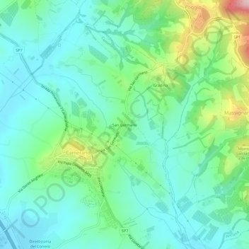 Topografisk kort San Germano, højde, terræn