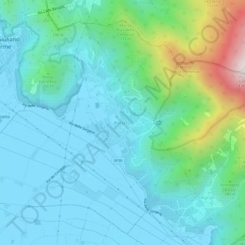 Topografisk kort Asciano, højde, terræn