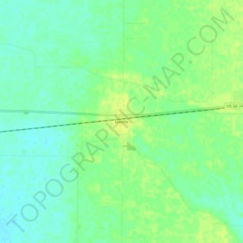 Topografisk kort Idaville, højde, terræn