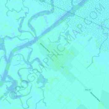 Topografisk kort General Lavalle, højde, terræn