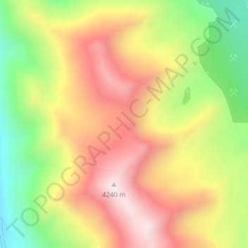 Topografisk kort Abra Pantano, højde, terræn