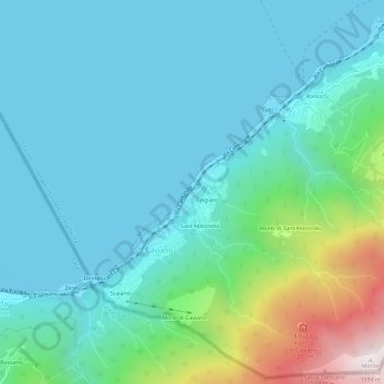Topografisk kort Ranzo, højde, terræn