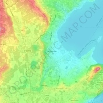 Topografisk kort Pieve Vecchia, højde, terræn