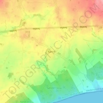 Topografisk kort Barrit, højde, terræn