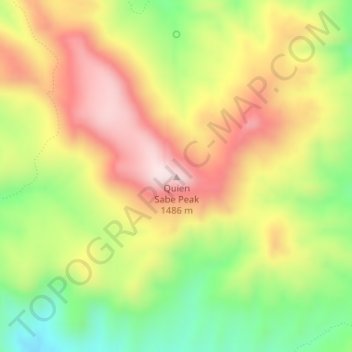 Topografisk kort Quien Sabe Peak, højde, terræn