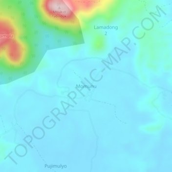 Topografisk kort Momunu, højde, terræn