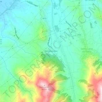 Topografisk kort Femminamorta, højde, terræn