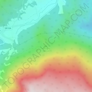 Topografisk kort il Puglio, højde, terræn
