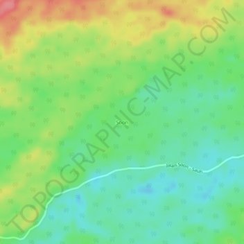 Topografisk kort Soon, højde, terræn