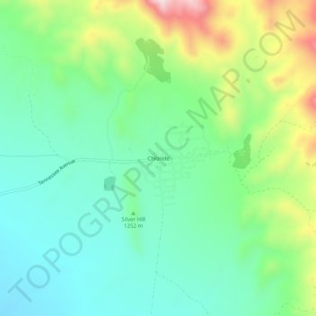 Topografisk kort Chloride, højde, terræn