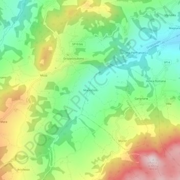Topografisk kort Macinesso, højde, terræn
