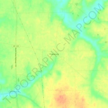 Topografisk kort Prattsburg, højde, terræn