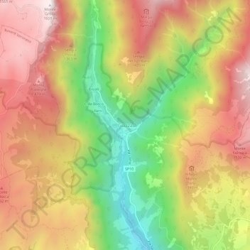 Topografisk kort Giazza, højde, terræn