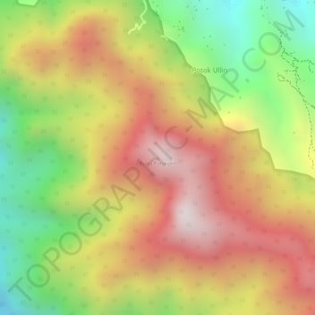 Topografisk kort Buttu Potokulin, højde, terræn