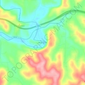 Topografisk kort White Cloud, højde, terræn