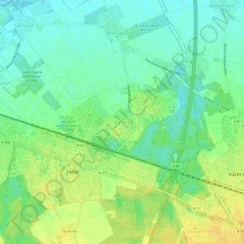 Topografisk kort Eglfing, højde, terræn