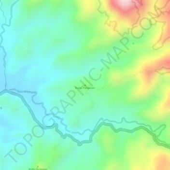 Topografisk kort Buttu Penanian, højde, terræn