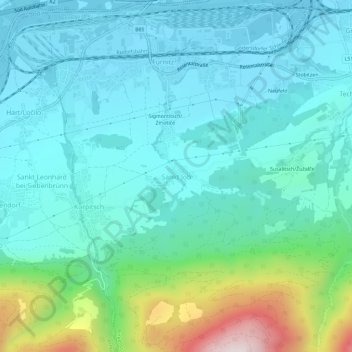 Topografisk kort Sankt Job, højde, terræn