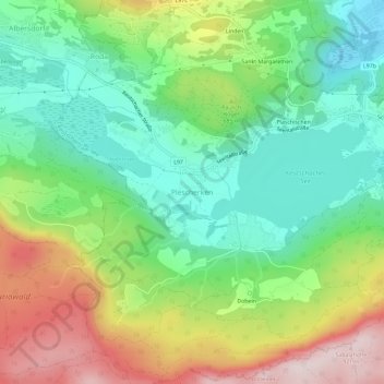 Topografisk kort Plescherken, højde, terræn