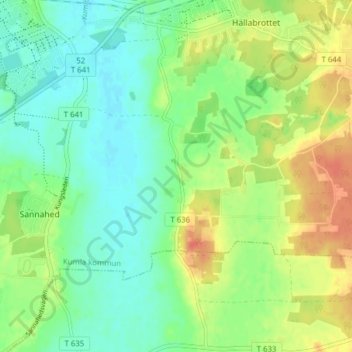 Topografisk kort Övra Vesta, højde, terræn