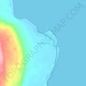 Topografisk kort Letwurung, højde, terræn