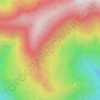 Topografisk kort Lambai, højde, terræn