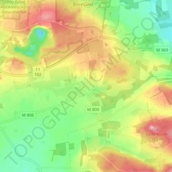 Topografisk kort Björnstorp, højde, terræn