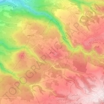 Topografisk kort Chama, højde, terræn