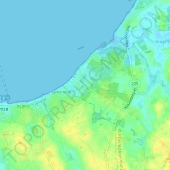 Topografisk kort Starreklinte, højde, terræn