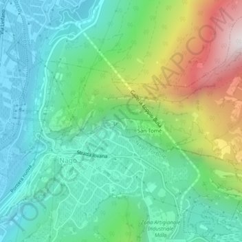 Topografisk kort Vignolo, højde, terræn