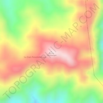Topografisk kort Buntu Talimbangan, højde, terræn