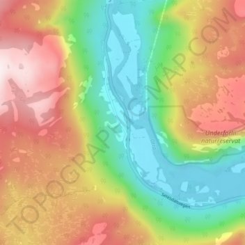 Topografisk kort Langeid, højde, terræn