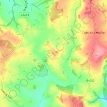 Topografisk kort Edvin Loach, højde, terræn