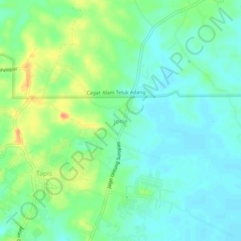 Topografisk kort Jone, højde, terræn