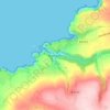 Topografisk kort Boscastle, højde, terræn