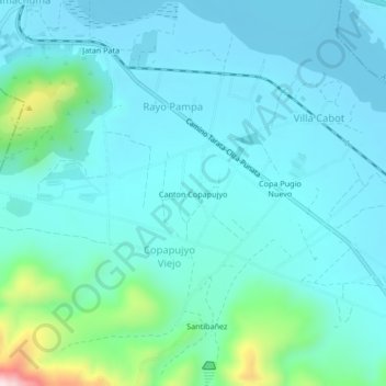 Topografisk kort Canton Copapujyo, højde, terræn
