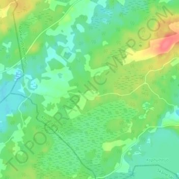 Topografisk kort Hannabad, højde, terræn