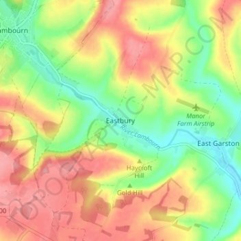 Topografisk kort Eastbury, højde, terræn