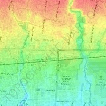 Topografisk kort Janti, højde, terræn
