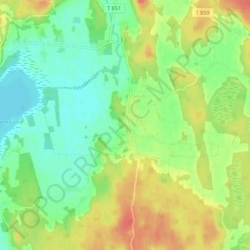 Topografisk kort Finnåker, højde, terræn