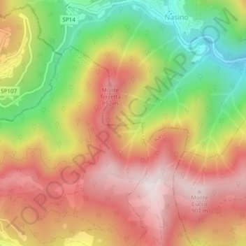 Topografisk kort Timone, højde, terræn