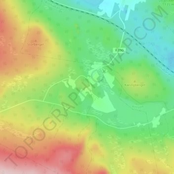Topografisk kort Rössjö, højde, terræn