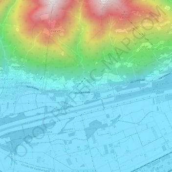 Topografisk kort Gudo, højde, terræn