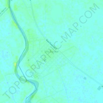 Topografisk kort Villa Escolar, højde, terræn